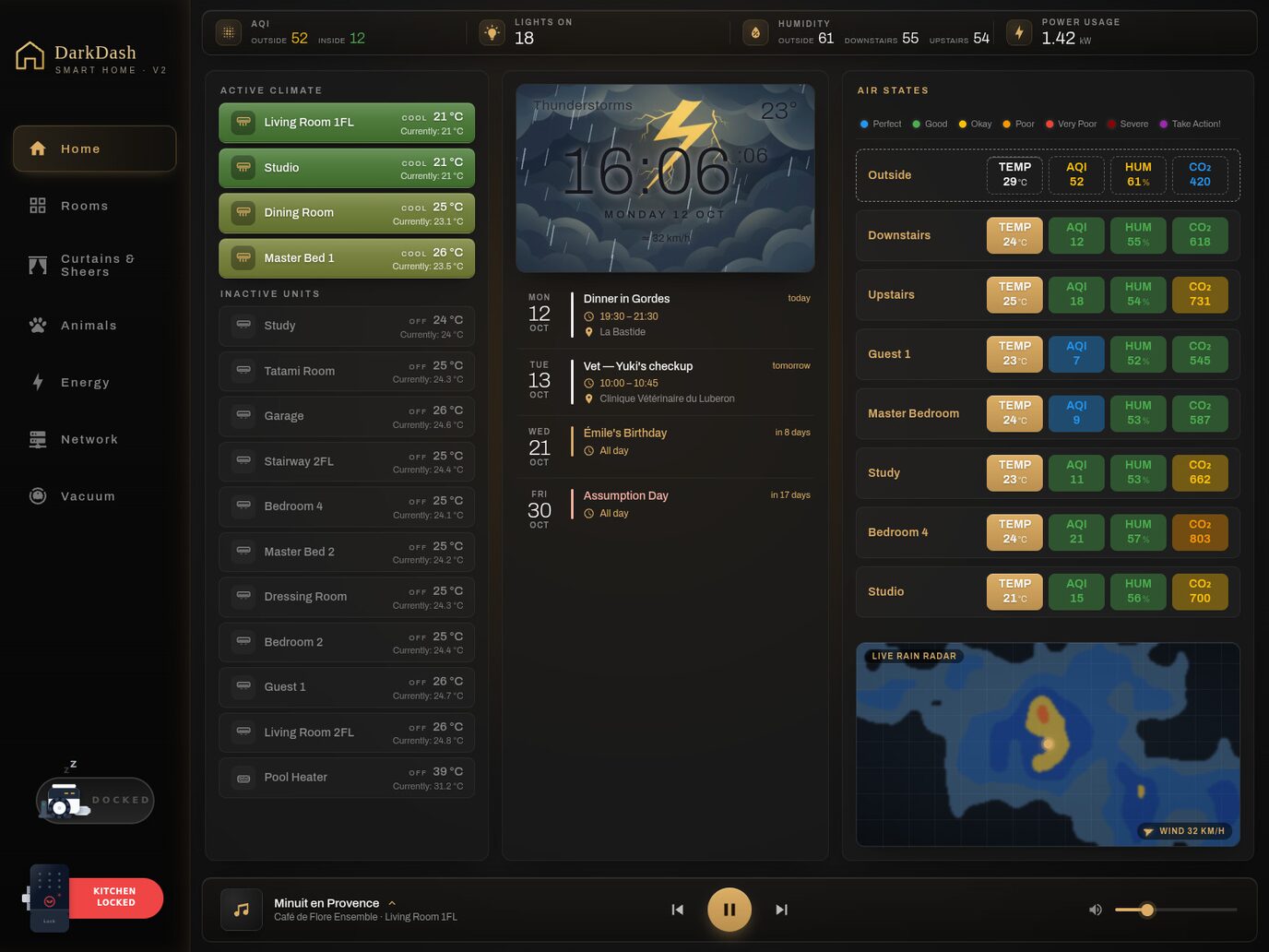 DarkDash: a still of the dashboard