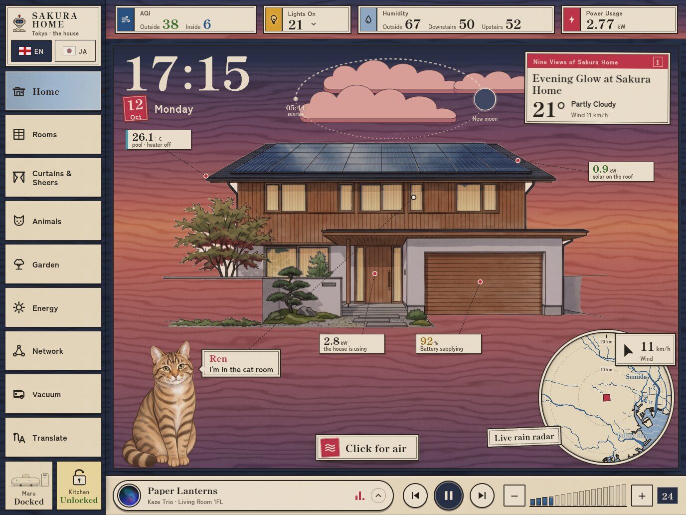 Ukiyo-e: a still of the dashboard